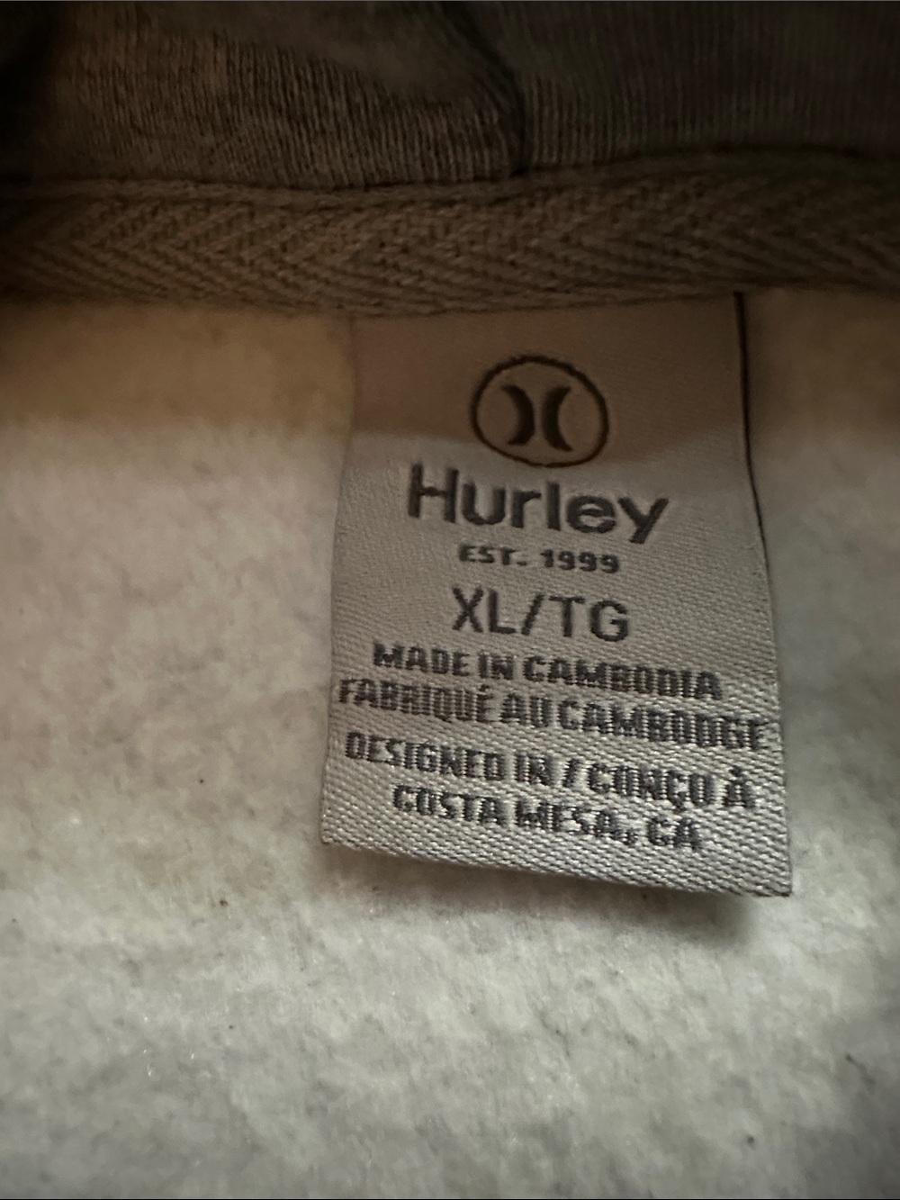 HURLEY Men's Gray Hoodie with Palm Logo Sz XL Quality Trusted Brand Athleticwear - Picture 6 of 11